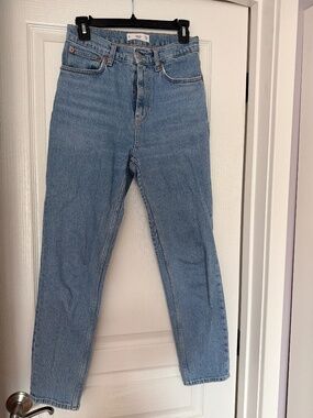 Mango High Rise Mom Jeans | Light Wash | Size 4